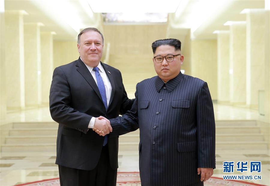 김정은, 방문온 미국 국무경 품페이오 회견